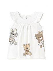 Mayoral Sukienka codzienna 1852 Biały Regular Fit. Białe sukienki dla dziewczynek Mayoral, bez wzorów, z bawełny, bez ramiączek. Za 69.99 zł.