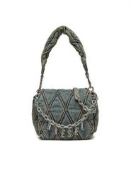 Diesel Torebka Charm-D X09597P5570 Niebieski. Niebieskie torebki do ręki damskie Diesel, bez wzorów, z materiału, bez dodatków. Za 1,359.00 zł.