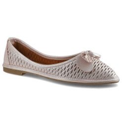 Baleriny damskie Lanqier, ażurowe wsuwane i z kokardą, różowe, 44C0640. Czerwone baleriny damskie Lanqier, w ażurowe wzory, z nubiku, bez obcasa. Za 159.00 zł.