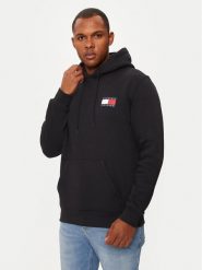 Tommy Jeans Bluza Essential DM0DM20738 Czarny Regular Fit. Czarne bluzy męskie Tommy Jeans, m, bez wzorów, z bawełny, bez kaptura. Za 299.99 zł.
