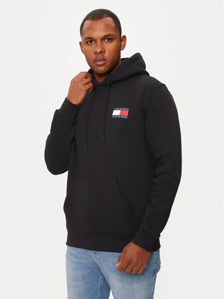Tommy Jeans Bluza Essential DM0DM20738 Czarny Regular Fit. Czarne bluzy męskie Tommy Jeans, m, bez wzorów, z bawełny, bez kaptura. Za 299.99 zł.