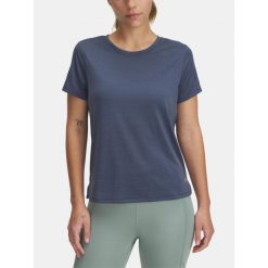 Koszulka Damska Sportowa Under Armour Launch Shortsleeve. Szare koszulki sportowe damskie Under Armour, bez wzorów, bez kołnierzyka, bez ramiączek, do biegania. Za 109.99 zł.