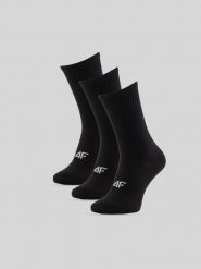 4F Skarpetki długie (3-pack) damskie - czarne 35-38. Czarne skarpety damskie 4f, bez wzorów, z bawełny. Za 59.99 zł.