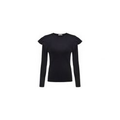 CZARNA BLUZKA Z FALBANKĄ NA DŁUGIM RĘKAWIE. Czarne bluzki damskie Bien fashion, z bawełny, z falbankami, z długim rękawem. Za 59.00 zł.