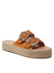 DeeZee Espadryle JSZ5874-6 Brązowy. Brązowe espadryle damskie DeeZee, bez wzorów, z materiału, bez obcasa, bez zapięcia. Za 119.99 zł.