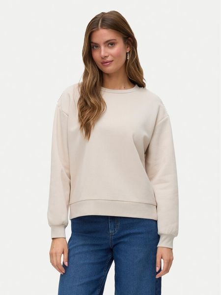 Vero Moda Bluza Daisy 10338101 Beżowy Regular Fit. Brązowe bluzy damskie Vero Moda, m, bez wzorów, z bawełny, bez kaptura. Za 101.99 zł.