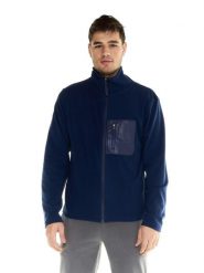Leone Męski sweter lifestylowy z pełnym zamkiem i stójką. Niebieskie swetry przez głowę męskie LEONE 1947 APPAREL, m, bez wzorów, bez kołnierzyka. Za 168.36 zł.