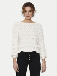 ONLY Sweter Brynn 15222853 Biały Regular Fit. Białe swetry damskie Only, m, bez wzorów, z bawełny, bez kołnierzyka, bez ramiączek, bez kaptura. Za 139.99 zł.