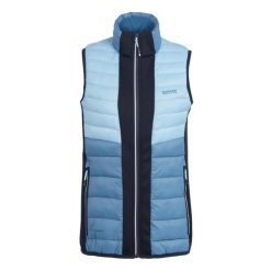 Damska kurtka bez rękawów Regatta Leedre. Niebieskie kurtki damskie Regatta, bez wzorów, z puchu, bez kaptura, trekkingowe. Za 283.50 zł.