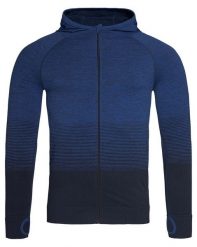 Bluza Sportowy z Kapturem, Nylonowa, Granatowa, Raglanowe Rękawy, Gradient. Niebieskie bluzy męskie Stedman, m, bez wzorów, z materiału, z kapturem, na fitness i siłownię. Za 157.00 zł.