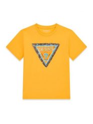 Guess T-Shirt L6GI00 K8HM4 Żółty Regular Fit. Żółte t-shirty dla chłopców Guess, z aplikacjami, z bawełny, bez ramiączek. Za 99.99 zł.
