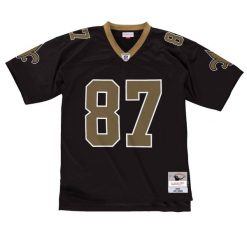 Maillot vinta g e New Orleans Saints. Czarne koszulki sportowe męskie Mitchell & Ness, bez wzorów, bez kołnierzyka, bez ramiączek, do piłki nożnej. Za 676.50 zł.