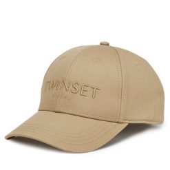 Czapka z daszkiem TWINSET. Brązowe czapki i kapelusze damskie Twinset, bez wzorów. Za 219.99 zł.