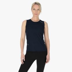 Koszulka Na Ramiączkach Syntetyczna Trening Kobieta Ultra Light Szybkoschnący. Niebieskie koszulki sportowe damskie SWEDEMOUNT, s, bez wzorów, z materiału, bez kołnierzyka, bez ramiączek, do biegania. Za 99.99 zł.
