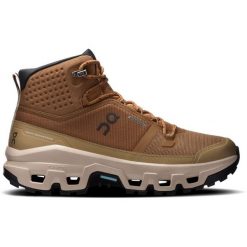 Buty damskie On Cloudrock Mid Waterproof. Brązowe trekkingi damskie On, przed kolano, trekkingowe. Za 879.99 zł.
