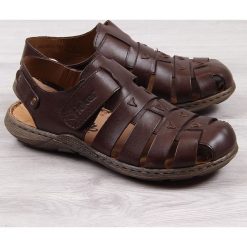 Sandały męskie na rzep brązowe Rieker 22074-25. Sandały męskie Rieker. Za 188.99 zł.