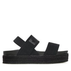 Sandały Big Star Shoes. Czarne sandały damskie BIG STAR SHOES, bez wzorów, bez obcasa, na płaskiej podeszwie, bez zapięcia. Za 159.99 zł.