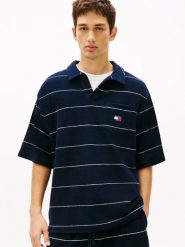 Tommy Jeans koszulka polo Mężczyźni niebieski, XXL. Niebieskie koszulki polo męskie Tommy Jeans, m, bez wzorów, z jeansu, vintage, bez ramiączek. Za 279.95 zł.