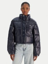 Calvin Klein Jeans Kurtka zimowa Shine Crop LV047D504G Granatowy Regular Fit. Niebieskie kurtki damskie Calvin Klein Jeans, na zimę, m, bez wzorów, z jeansu, bez kaptura. Za 899.99 zł.