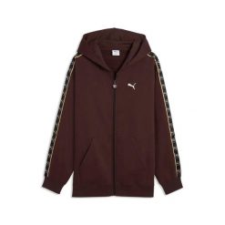 Bluza z kapturem z prążkowanym rewersem Puma. Brązowe bluzy męskie Puma, m, bez wzorów, z materiału, z kapturem. Za 327.99 zł.