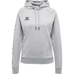 Damska bawełniana bluza z kapturem Hummel Move Grid. Szare bluzy sportowe damskie Hummel, xl, bez wzorów, z bawełny, z kapturem, na fitness i siłownię. Za 251.50 zł.