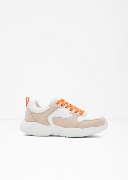 Sneakersy. Białe obuwie sportowe damskie bonprix, bez wzorów. Za 109.99 zł.