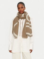 Calvin Klein Szal K60K612879 Beżowy. Brązowe rękawiczki damskie Calvin Klein, bez wzorów, z bawełny. Za 269.99 zł.