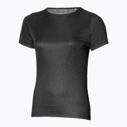 Koszulka do biegania damska Mizuno DryAeroFlow Graphic Tee. Czarne koszulki sportowe damskie Mizuno, xl, bez wzorów, z materiału, bez kołnierzyka, bez ramiączek, do biegania. Za 119.99 zł.