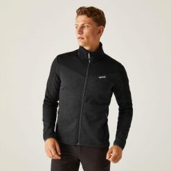 Highton IV męska bluza. Czarne bluzy męskie Regatta, l, bez wzorów, z materiału, bez kaptura, trekkingowe. Za 176.60 zł.