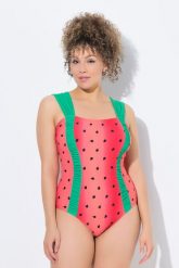 Damski Strój kąpielowy arbuz miękkie miseczki szerokie ramiączka. Brązowe kostiumy jednoczęściowe damskie Ulla Popken, plus size, bez wzorów, z elastanu, plus size, do pływania. Za 223.99 zł.