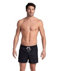 Szorty kąpielowe z logo Arena Pro_file Beach. Czarne krótkie spodenki sportowe męskie Arena, l, bez wzorów, z materiału, na fitness i siłownię. Za 101.98 zł.