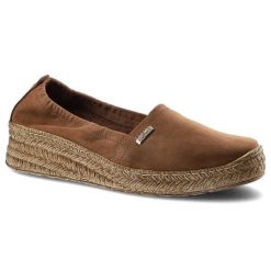 Brązowe Espadryle Lemar Damskie Skórzane Obuwie. Brązowe espadryle damskie Lemar, bez wzorów, z nubiku, boho, bez obcasa, na platformie, bez zapięcia. Za 167.20 zł.