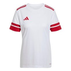 Koszulka damska adidas Squadra 25 Jersey. Białe koszulki sportowe damskie Adidas, bez wzorów, z jersey, sportowe, bez kołnierzyka. Za 73.99 zł.