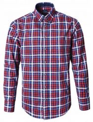 Casualowa Koszula, Kołnierzyk Button Down - Pako Jeans - Czerwona w Kratkę. Czerwone koszule męskie Pako Jeans, na lato, l, bez wzorów, z bawełny, sportowe, bez kołnierzyka, bez ramiączek. Za 185.00 zł.