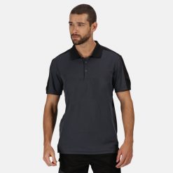 Koszulka Polo Męska Kontrastowa Coolweave. Czarne koszulki polo męskie Regatta, m, bez wzorów, z materiału, klasyczne, bez ramiączek. Za 67.99 zł.