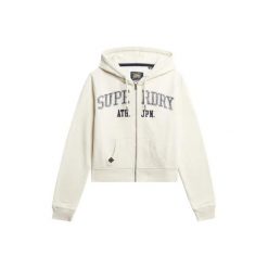 Króka, luźna, zapinana na zamek bluza z kapturem damska Superdry Athletic Essent. Białe bluzy damskie Superdry., bez wzorów, z kapturem. Za 327.70 zł.