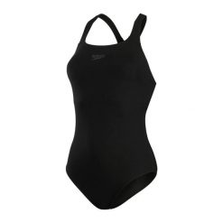 Damski jednoczęściowy kostium kąpielowy Speedo Eco+ Kickb. Czarne kostiumy jednoczęściowe damskie Speedo, bez wzorów, z materiału, klasyczne, na fitness i siłownię. Za 226.77 zł.