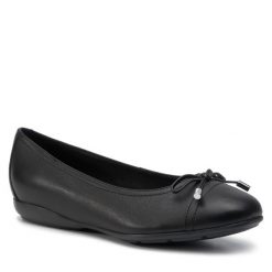 Baleriny Geox. Czarne baleriny damskie Geox, bez wzorów, bez obcasa. Za 469.99 zł.