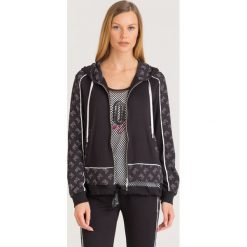 BLUZA Liu Jo Sport. Czarne bluzy damskie Liu Jo Sport, l, z aplikacjami, z tkaniny, z kapturem. Za 353.40 zł.