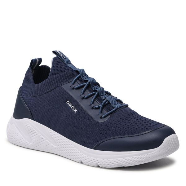 Sneakersy Geox. Niebieskie półbuty chłopięce Geox, bez wzorów, bez zapięcia. Za 179.99 zł.