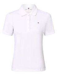 Tommy Hilfiger koszulka polo Kobiety Bawełna biały, L. Białe koszulki sportowe damskie Tommy Hilfiger, l, bez wzorów, z bawełny, bez kołnierzyka, bez ramiączek. Za 349.95 zł.