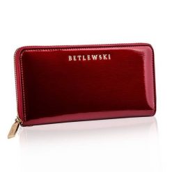 Portfel damski BETLEWSKI ZBPD-BS-5297 czerwony. Czerwone portfele damskie Betlewski, bez wzorów, ze skóry. Za 139.00 zł.