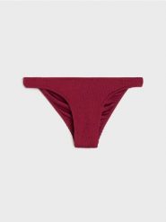 Jednolity dół od bikini z wykończeniem typu shell - bordowy. Czerwone bikini damskie Sinsay, l, bez wzorów. Za 19.99 zł.