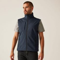 Kamizelka robocza softshellowa męska Octagon. Niebieskie kurtki męskie Regatta, m, bez wzorów, z softshellu, trekkingowe. W wyprzedaży za 299.99 zł.