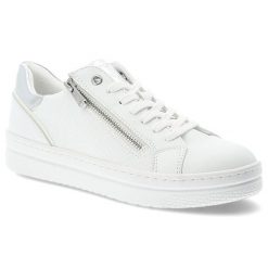 Białe Sneakersy Marco Tozzi Modne Obuwie Damskie Z Eleganckim Suwakiem. Białe półbuty damskie Marco Tozzi, bez wzorów, z materiału, eleganckie, bez obcasa, bez zapięcia. Za 239.00 zł.