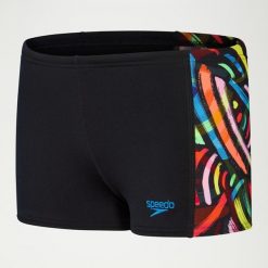 Spodenki kąpielówki dla dzieci Speedo Digital. Brązowe kąpielówki dla chłopców Speedo, bez wzorów, z poliesteru. Za 181.46 zł.
