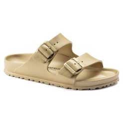 Klapki damskie Birkenstock Arizona Essentials EVA. Żółte klapki damskie Birkenstock, bez wzorów, bez obcasa. Za 189.99 zł.