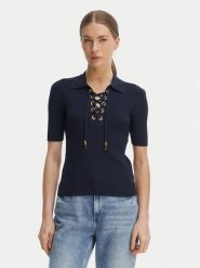 MICHAEL Michael Kors Bluzka MS661FZ5ZV Granatowy Slim Fit. Niebieskie bluzki damskie MICHAEL Michael Kors, l, bez wzorów, z syntetyku, bez kołnierzyka, bez ramiączek. Za 659.99 zł.