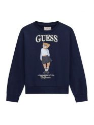Guess Bluza J6YQ01 K4419 Granatowy Regular Fit. Niebieskie bluzy dla dziewczynek Guess, z aplikacjami, z bawełny, bez ramiączek, bez kaptura. Za 194.99 zł.