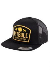 Czapka męska Pitbull Snapback Flat Mesh DOGS. Czarne czapki i kapelusze męskie PITBULL, z aplikacjami, z bawełny. Za 109.00 zł.